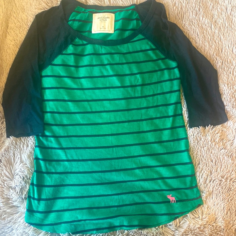 Abercrombie & Fitch 3/4 sleeve shirt top Size Medium cotton blend
